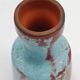 Petit vase design rouge sang de bœuf et bleu turquoise