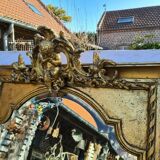 Golden panoramic mirror with an angel  79x174cm