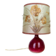 Pink ceramic fig lamp, dried flowers lampshade
