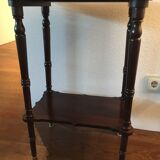 Double shelf walnut console, early twentieth century