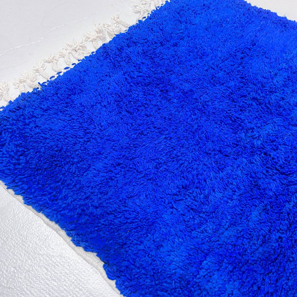 Tapis berbère Beni Ouarain bleu majorelle 1,6x1,10m