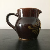 Handmade brown 70's ceramic jug pot