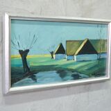 Viktor Rasmussen, Danish Modern Painting, 1970s, Oil on Canvas, Framed