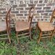Lot de 3 chaises canné