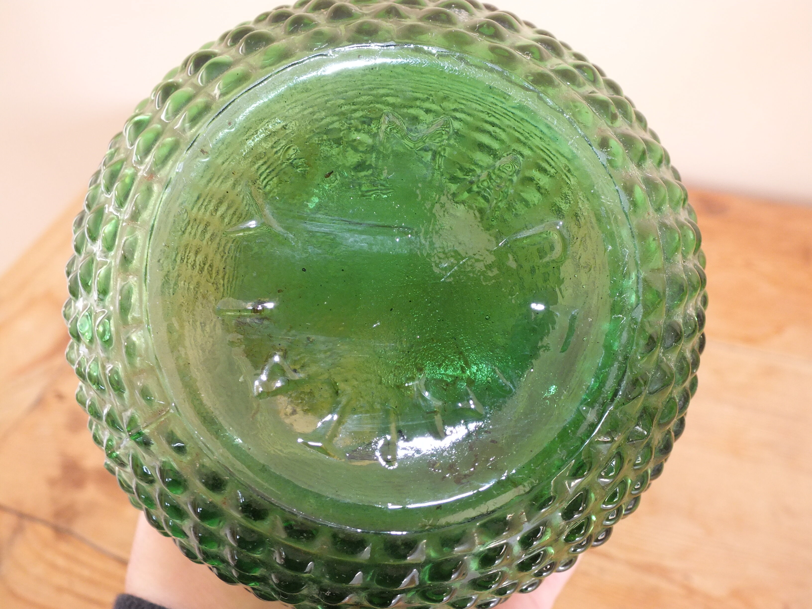 Empoli Italian glass bottle vase without cap