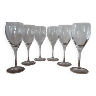 6 Arques crystal wine glasses, Cabourg model - 25 cl - In box