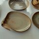 6 enamelled sandstone cups