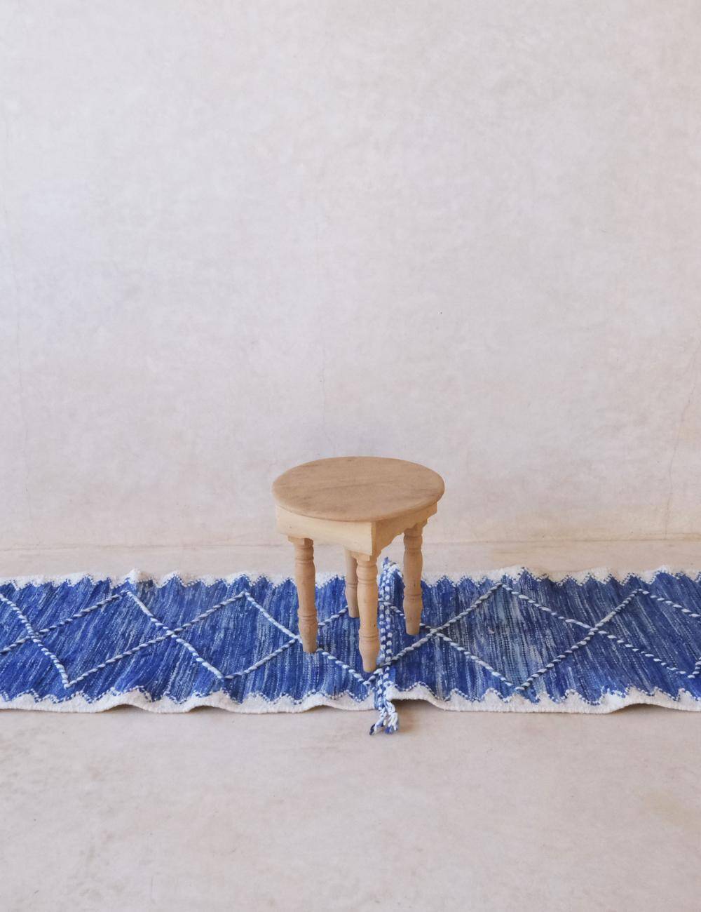 Tapis de couloir bleu