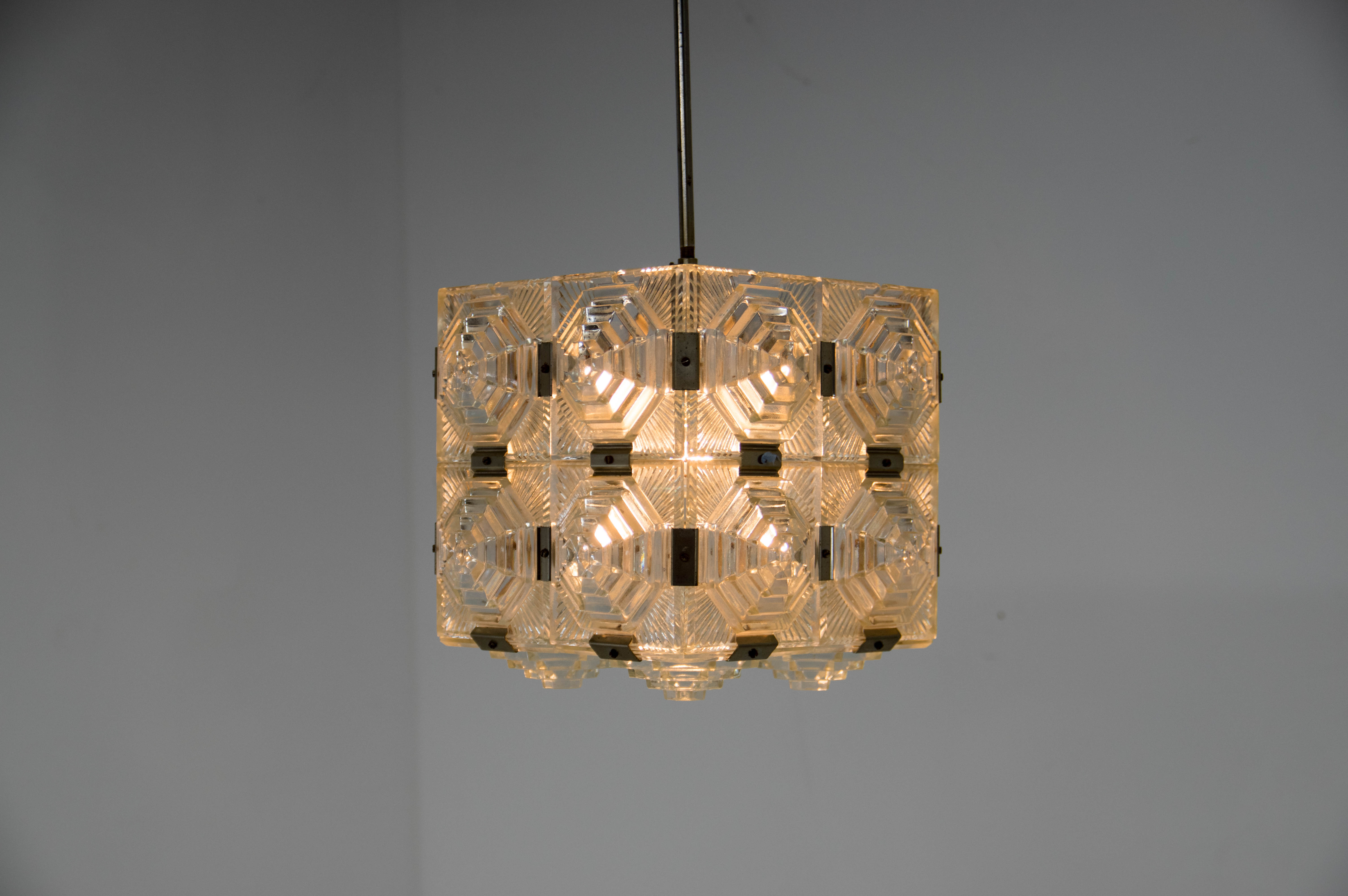 Glass Pendant by Kamenicky Senov, 1960s