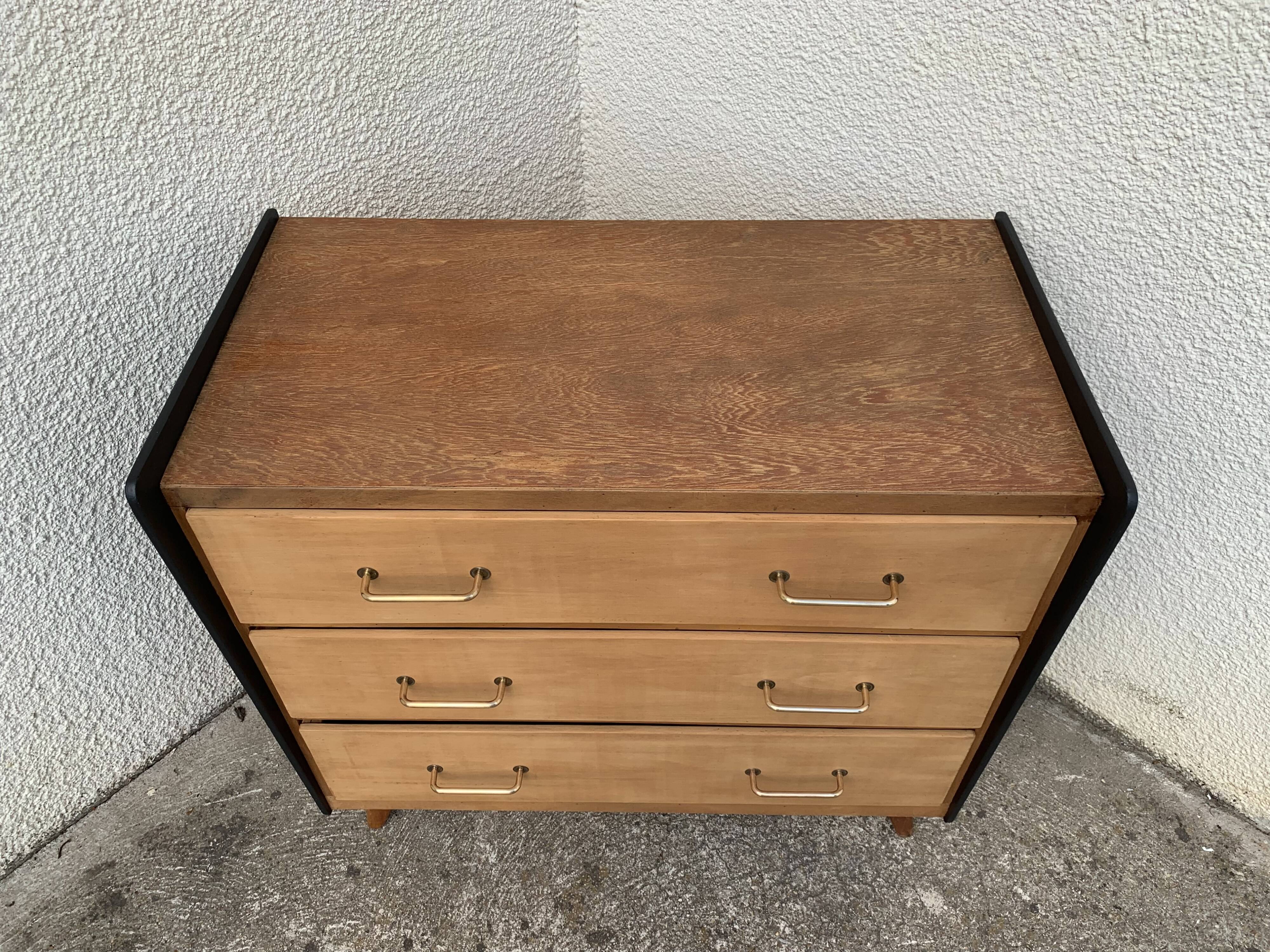 1960 compass foot chest of drawers