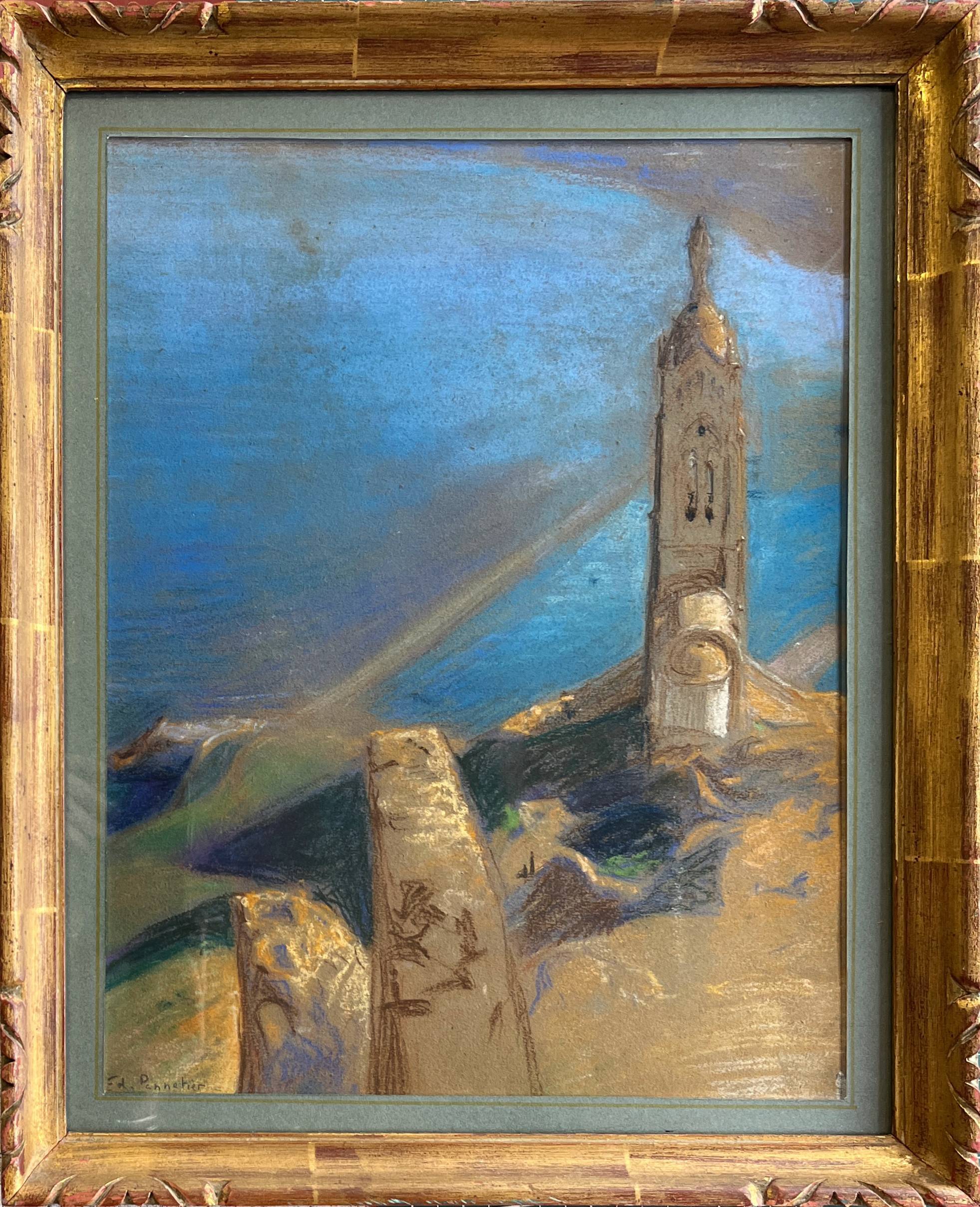 Painting by Edouard Pannetier (1884-1965) Mediterranean Estuary Orientalist