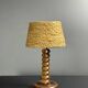 Mid-Century modern brutalist wood turned table lamp Charles Dudouyt style