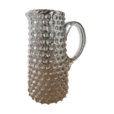 Vintage beaded and mouth-blown carafe or vase in rostrato glass, Italy 1930