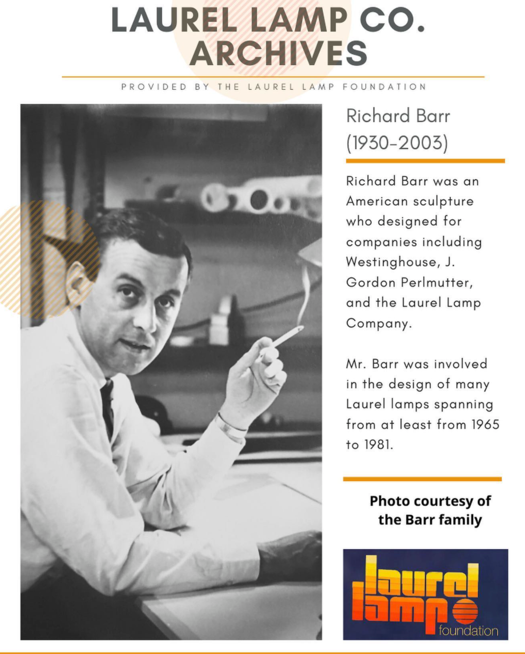 RICHARD BARR - LAUREL LAMP & CO
