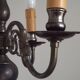 Italian Vintage Silver Brushed Metal 3 Light Flemish Style Chandelier