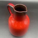 Vintage red ceramic pitcher – Germany, 1960s–70s – Mid-century decor