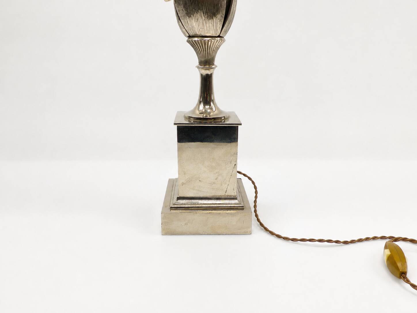 Lamp base Corn ears Maison Charles in silvered bronze 1970