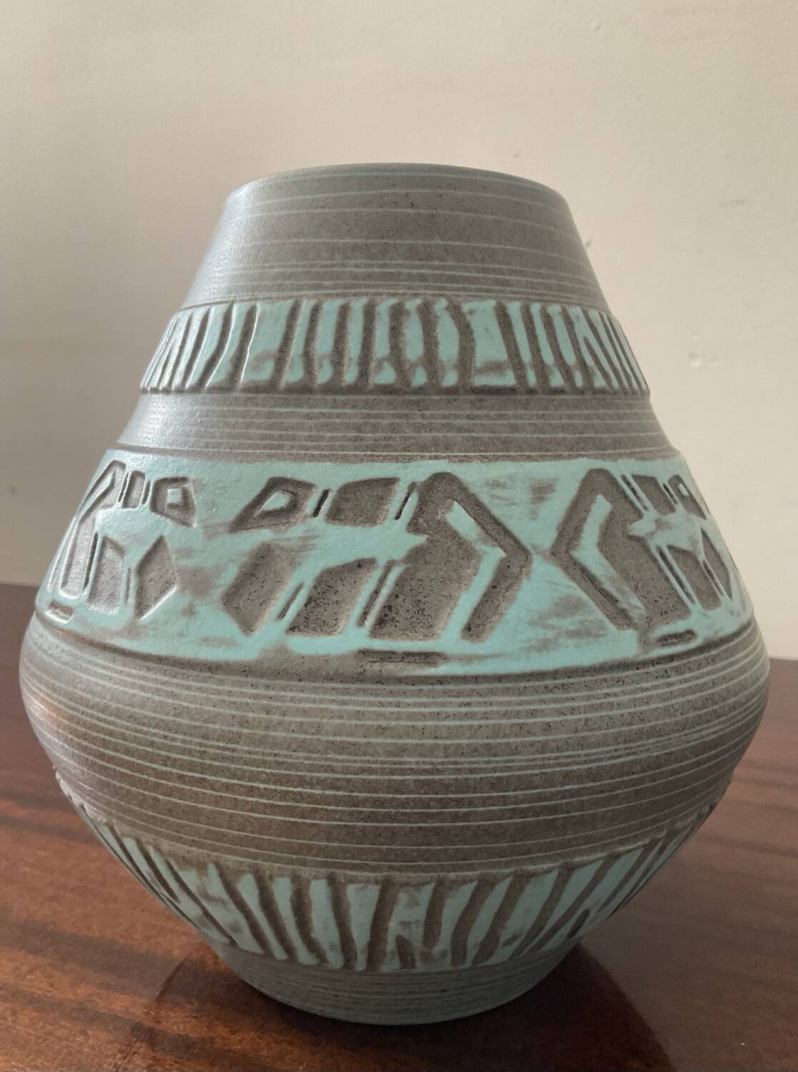 Vintage glazed ceramic vase