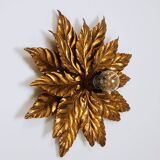 Hans Kögl Hollywood Regency Florentine Wall Light Ceiling Fixture in Gold Metal