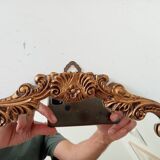 Vintage Florentine mirror from the 60s, golden resin, Italy, 37 x 29 cm