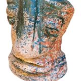 Glazed terracotta sculpture vase, late 20th century