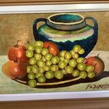 Still life painting oil on panel signed