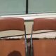 Pair of office chair oem strafor vintage 1960 - chrome skaï brown
