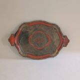 Plateau florentin doré et orange – 44,5 x 29 cm