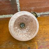 Antique Art Nouveau Gilt Bronze Wall Lamp + Vintage Pink Glass Ball