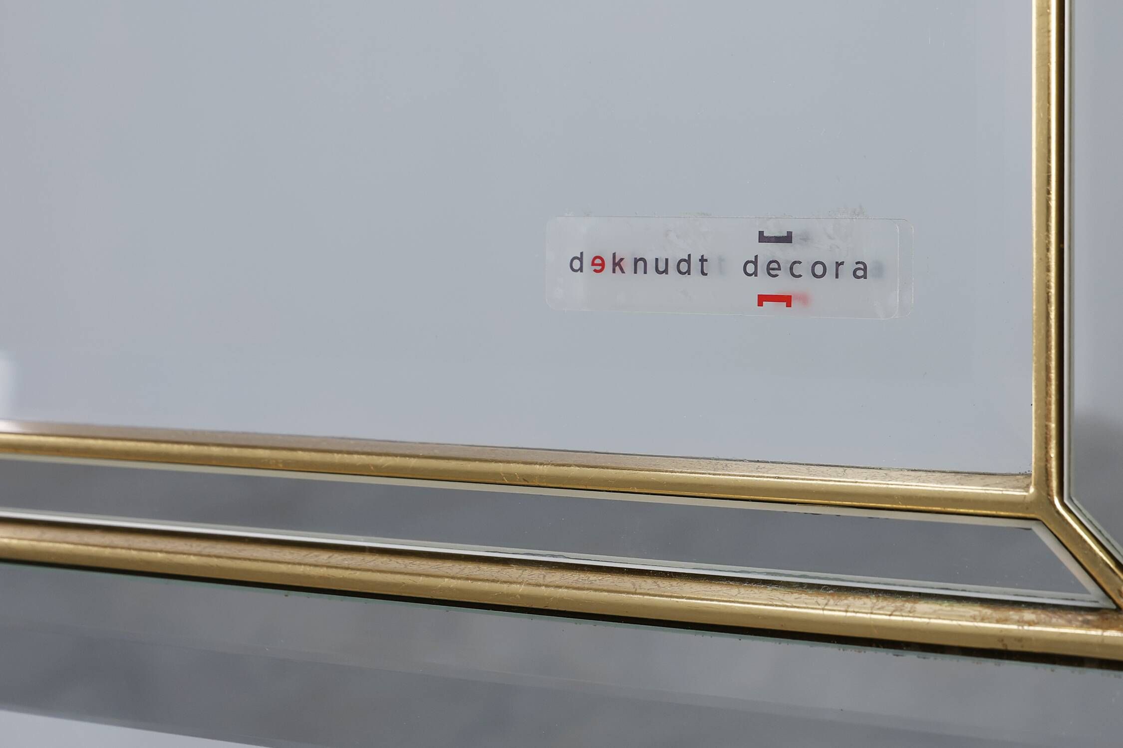 Hollywood Regency Metal Mirror by Deknudt, Belgium 20th Century