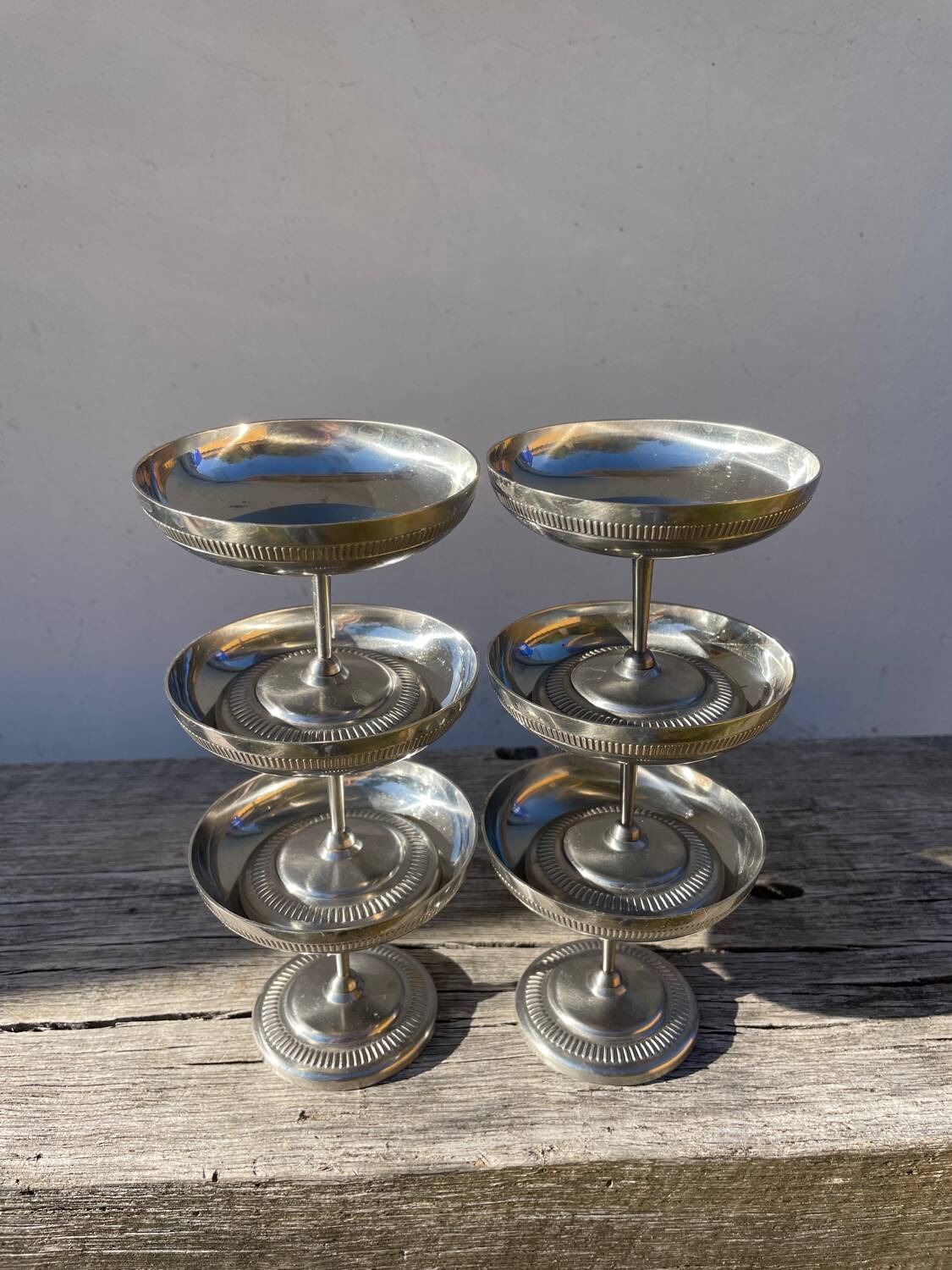 6 coupes en inox 1970