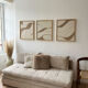 Tableau relief design beige lin et taupe