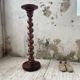 Side table walnut base turned wood