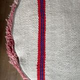 Colorful moroccan pouf berber pouf in round wool handmade bohemian pink