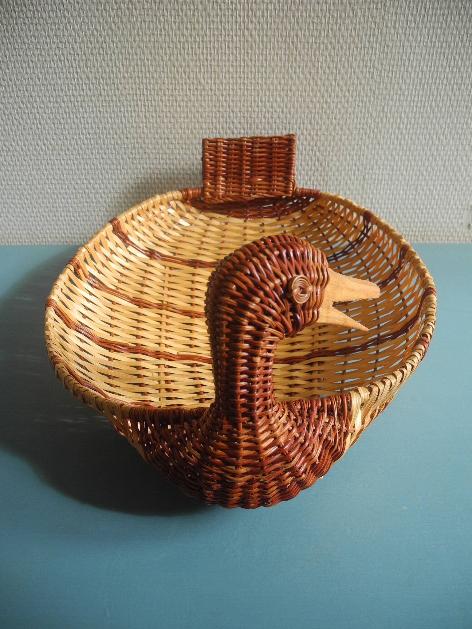 vintage wicker duck basket rattan basket