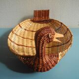 vintage wicker duck basket rattan basket