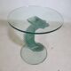Table d'appoint en verre hélicoïdale postmoderne, années 1980