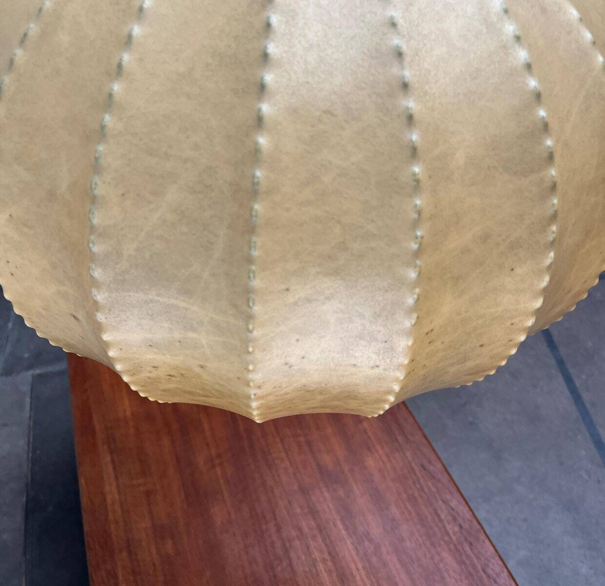 Modern mid-century German cocoon pendant lamp by Friedel Wauer for Goldkant Leuchten, 1960s.