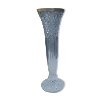 Ancien vase sur pied verre moulé
