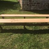 Pair of oak and cherry benches 250x29x45