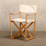 Mogens Koch MK16 Folding Chair in Beech Wood and Canvas for Rud Rasmussen, DK