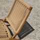 Pair of Mid-Century Modern folding chairs in beech and paper cord by Ebert Wels.