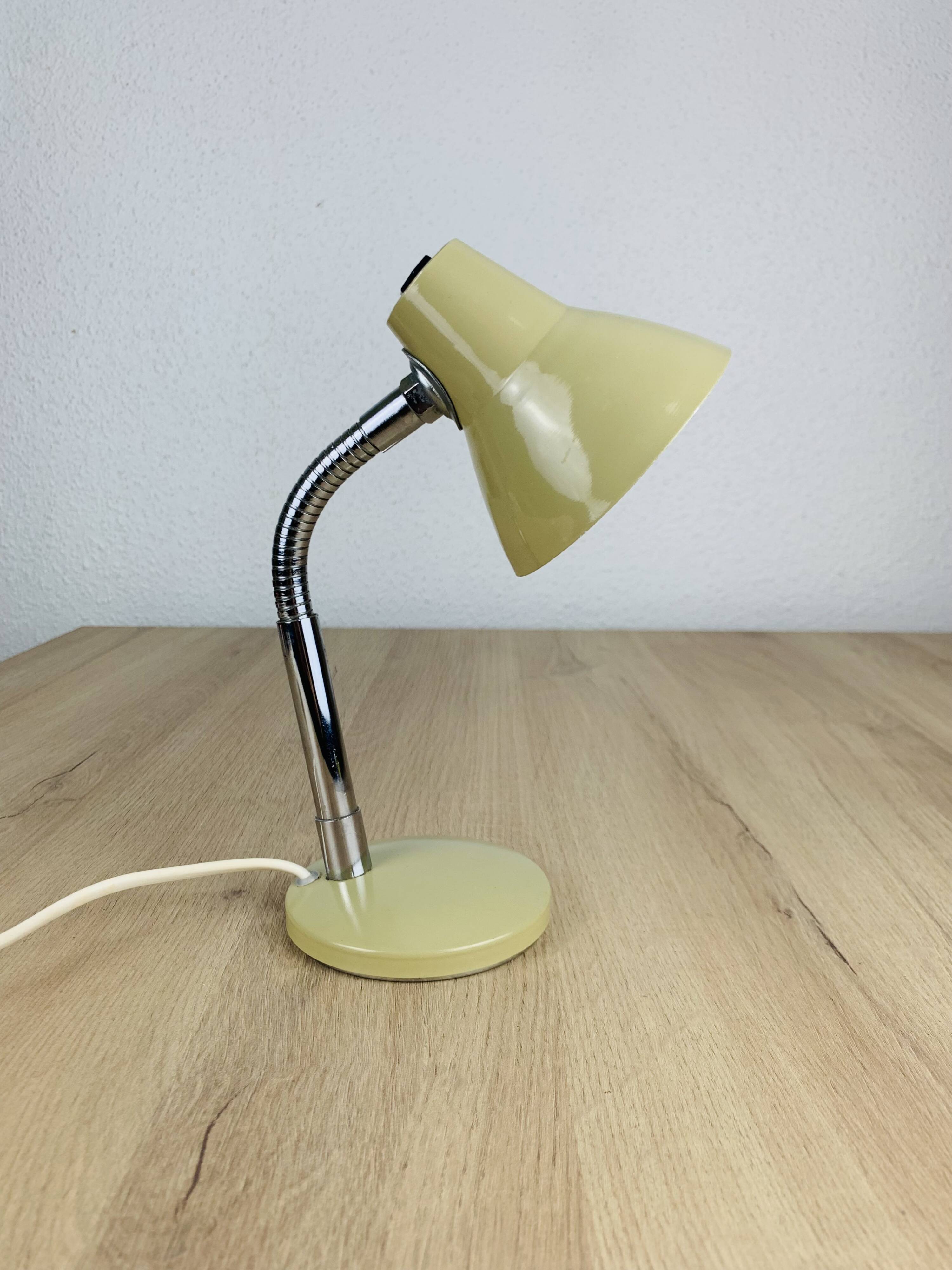 Beige metal cocotte lamp, desk or wall light, 1960s