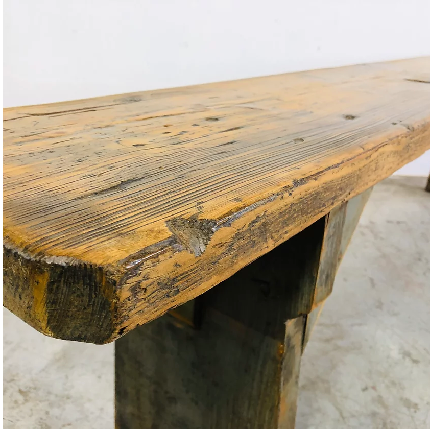 Authentic wooden bench from the Czech Republic