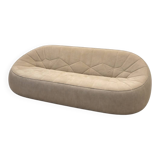 Three-seater cinnamon ottoman alcantara