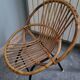 Fauteuil enfant en rotin et base métal