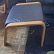 Ikea leather footstool pouf 2000s france scandinavian style knisa model color