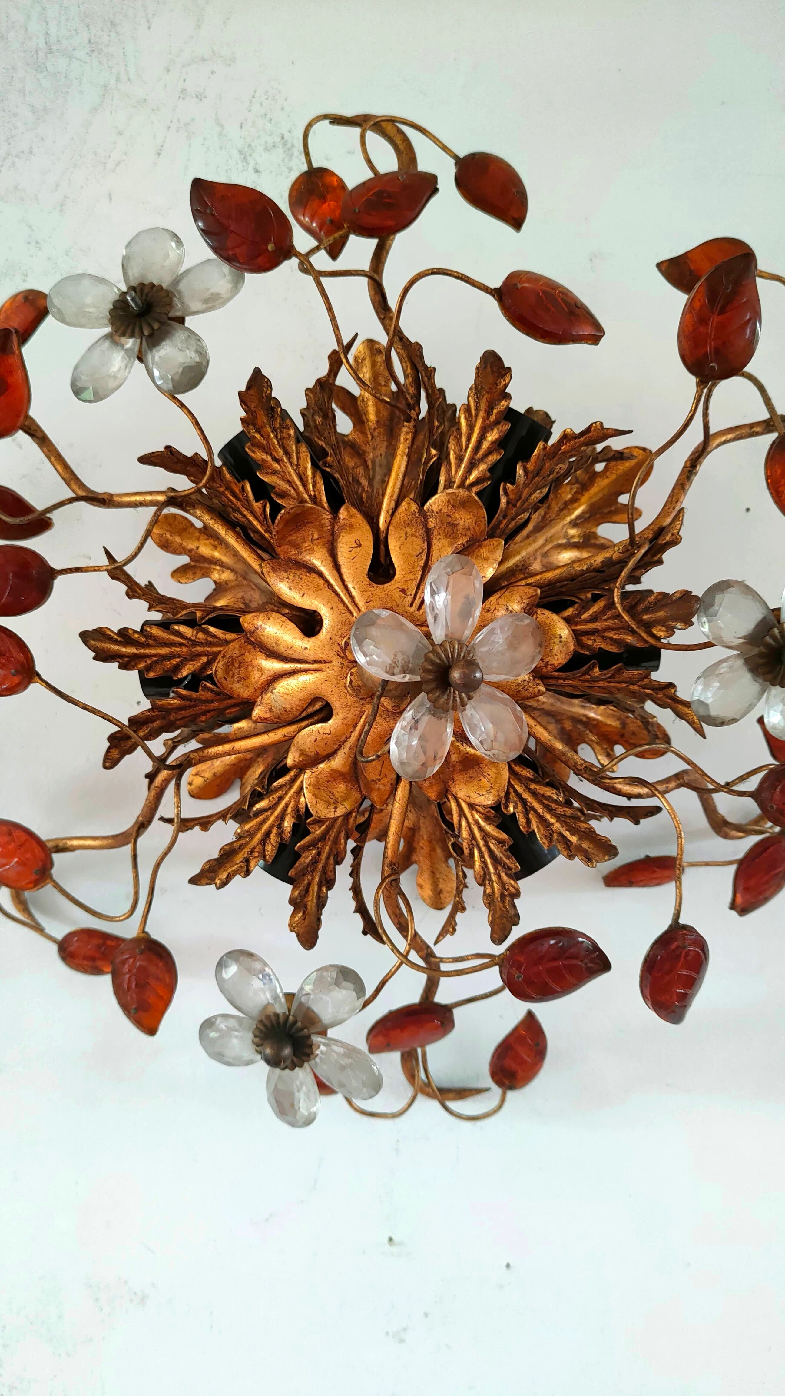 Wall lamp Maison Banci metal and glass of Murano design 70s