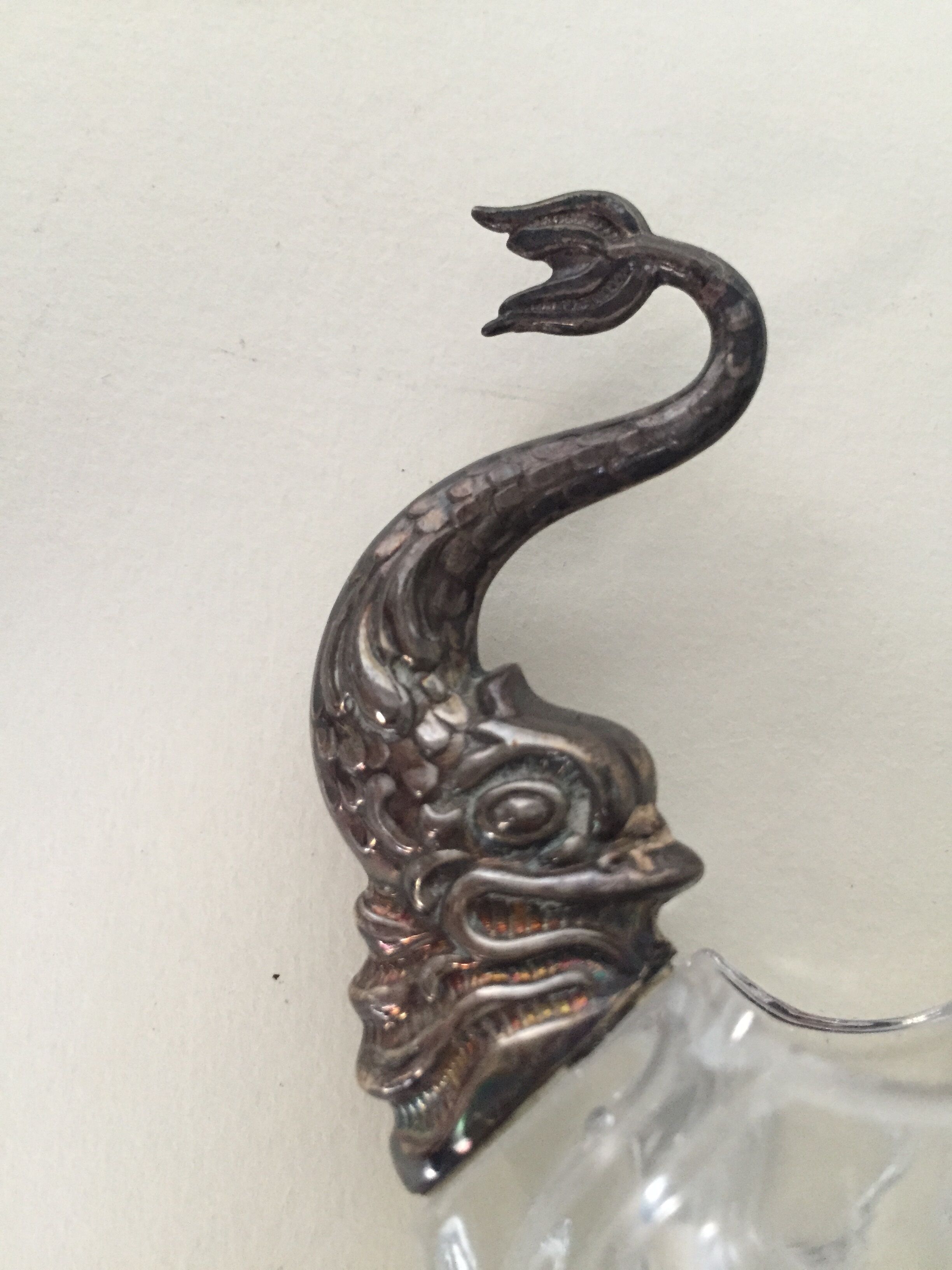 Crystal salts with silver frame