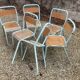 Lot de 6 chaises Tolix bleu ciel